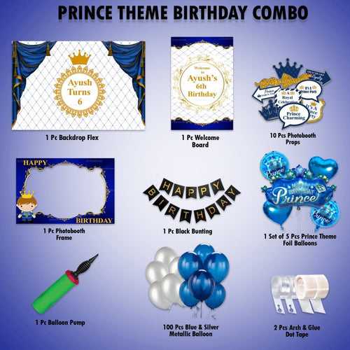 Prince Birthday Combo Kit - Silver