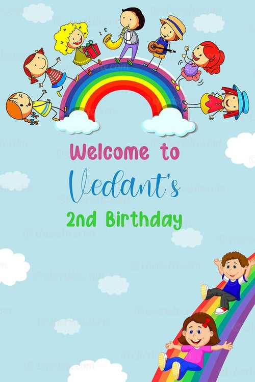 Rainbow Personalized Welcome Board for Kids Birthday