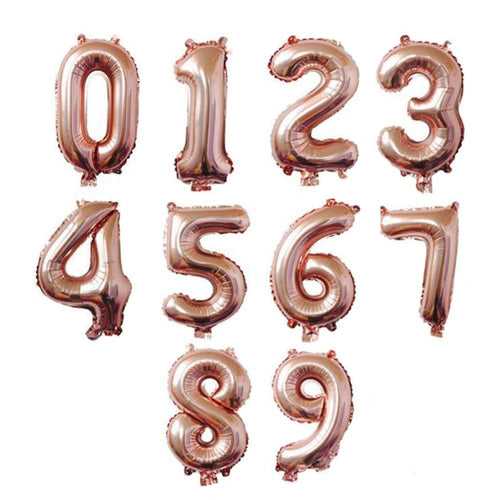 16 Inch Number Foil Balloon Rose Gold Best Quality Digit