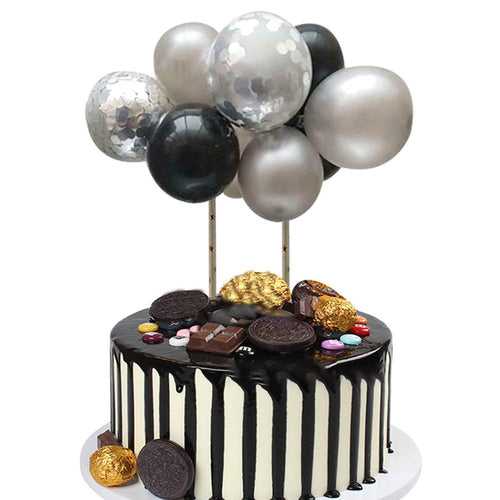 Cake Topper Silver Chrome Balloon
