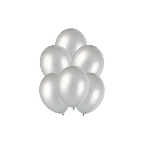 Silver metallic balloons - pack of 50 Pcs