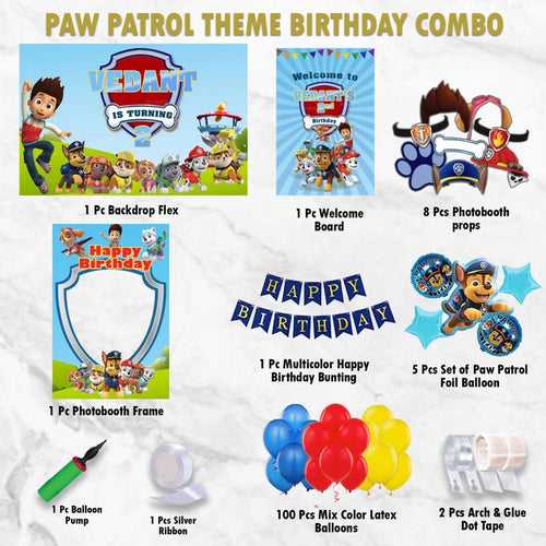 Paw Patrol Birthday Kit - Silver Pack