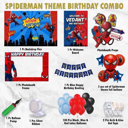 Spiderman Birthday Kit - Silver Pack