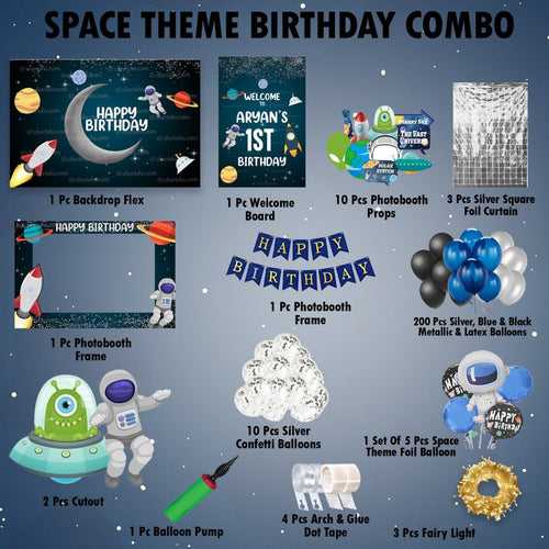 Space Birthday Combo Kit - Gold