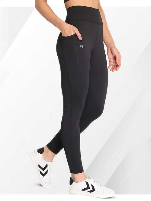 High Waist Workout Three Pocket Tight – Black