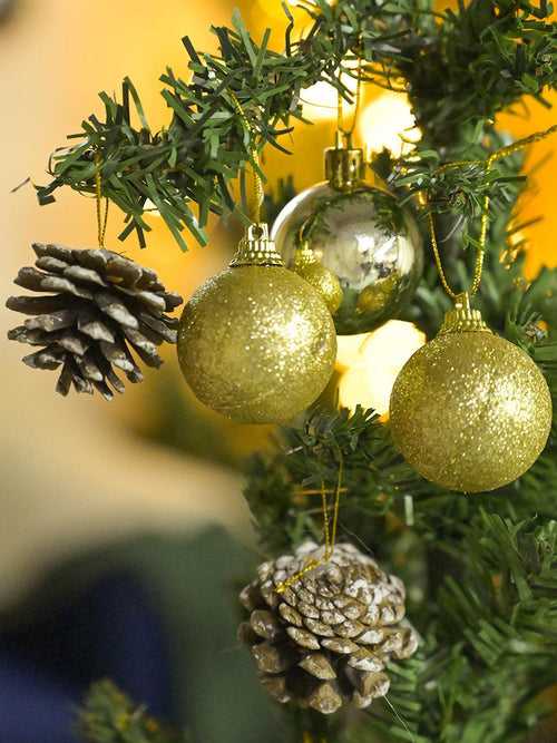 Christmas Tree Hanging Ball (Gold, Set Of 20 Pcs)
