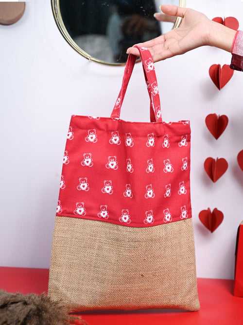 Valentine Gift Bag - Jute Fabric Bag
