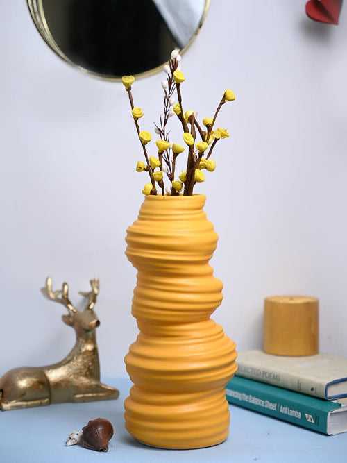 VON CASA Ceramic Yellow Vase