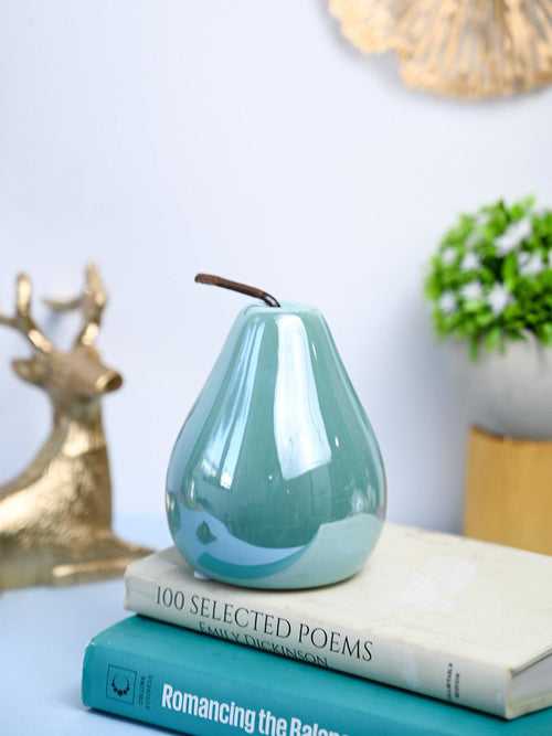 VON CASA Decorative Pear - Ceramic, Sky Blue