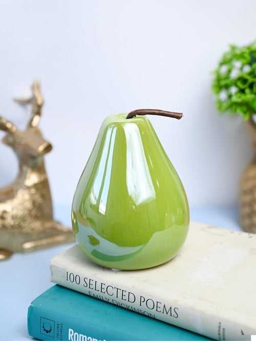 VON CASA Decorative Pear - Ceramic, Green