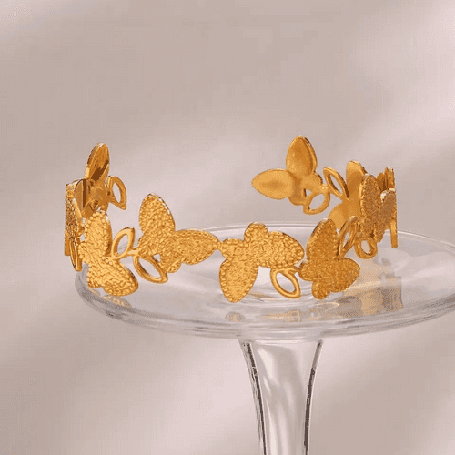 18KT Gold Plated Butterfly Cuff Bracelet