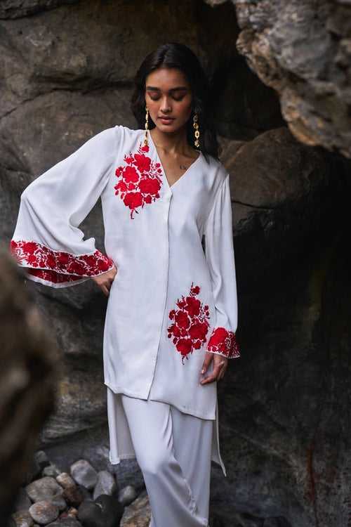 Longline Placement Embroidered Set