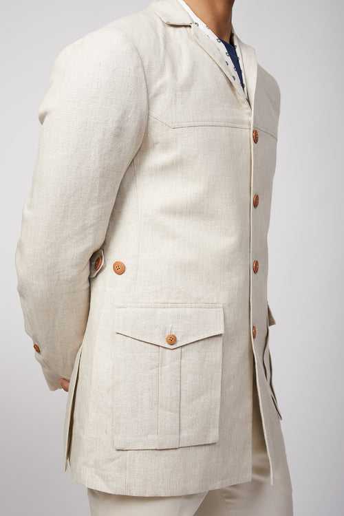 Kenzin Linen Shacket (white)