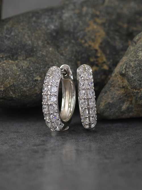 American Diamond Bali Earrings For Her In 925 Silver