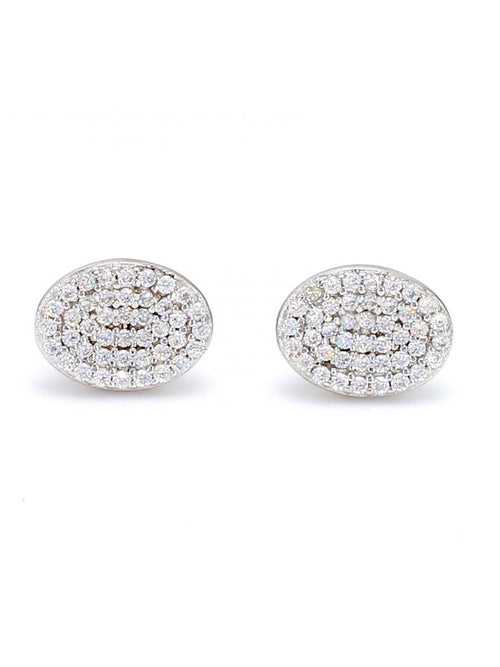 American Diamond Daily Wear Big Stud Silver Earrings