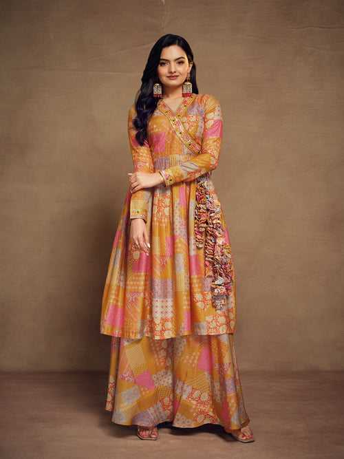 Odette Multicolor Cotton Blend Printed Stitched Salwar Suit For Women