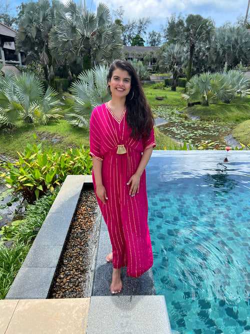 HOT PINK MASHA KAFTAN DRESS