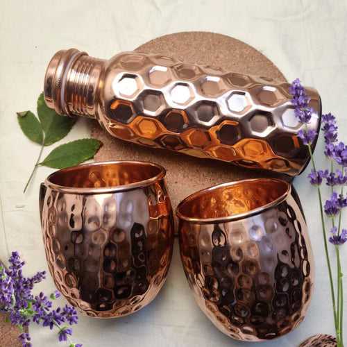 Copper Bottle With Mugs