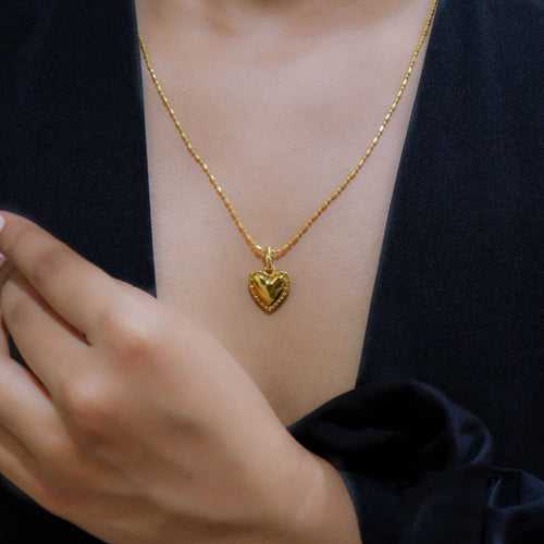 Golden Heart Pendant with Chain