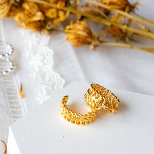 Hoops - Gold Plated Brass Metal Earrings