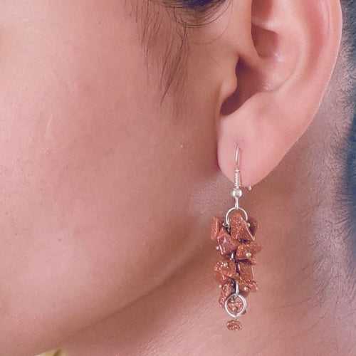 Sun Stone Pebble Earrings