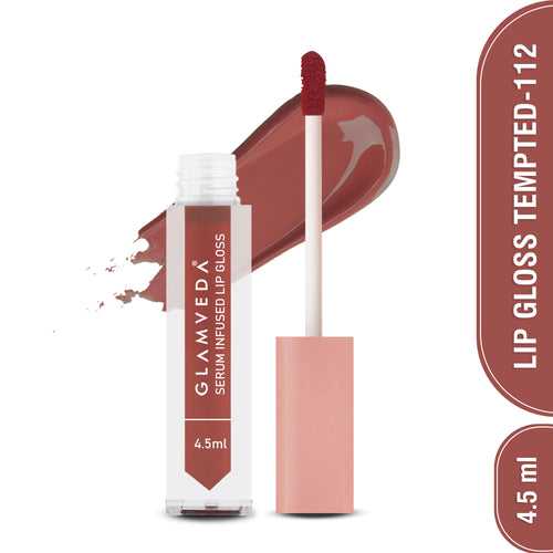 Glamveda High Shine Serum Infused Lip Gloss - Nude Shade (Tempted - 112) 4.5ml
