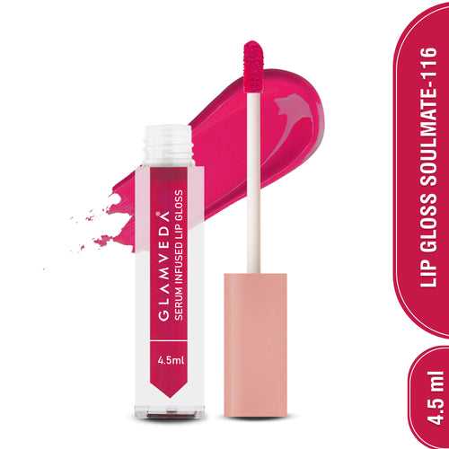 Glamveda High Shine Serum Infused Lip Gloss | Soulmate - 116 ( Bright Pink ) 4.5ml