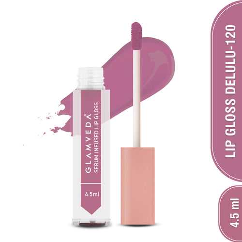 Glamveda High Shine Serum Infused Lip Gloss | Delulu - 120 ( Dirty Rose ) 4.5ml