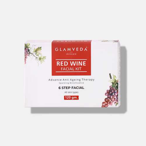 Glamveda Red Wine Advance Anti Ageing Facial Kit 120gm