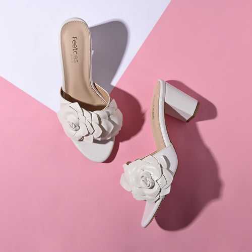 White Cinderella Heels