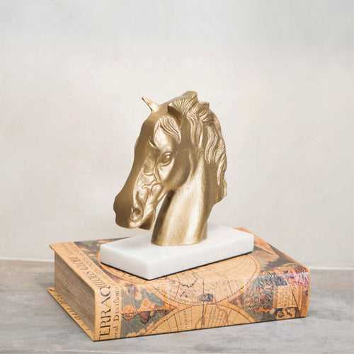 Horse head in gold antique finish
