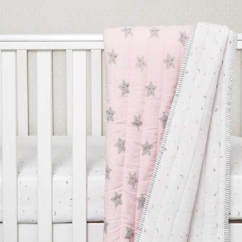 Organic Cotton Quilt - Sleepy Star (Pink)