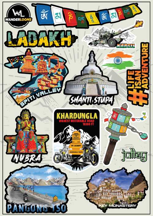 Ladakh Odyssey Sticker Sheet (14 Stickers)