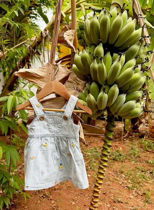 Denim Embroidered Dress