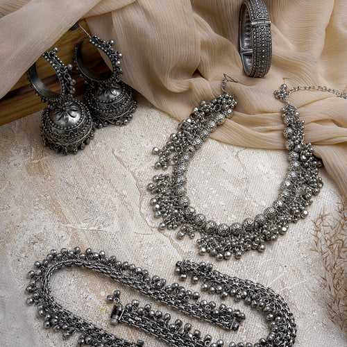 Teejh Myra Silver Oxidised Jewelry Gift Set