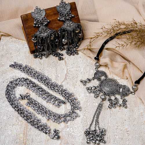 Teejh Jenila Silver Oxidised Jewelry Gift Set