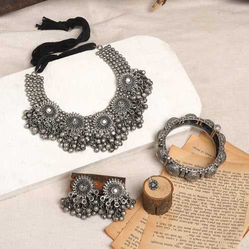 Teejh Eluru Oxidised Silver Jewellery Gift Set