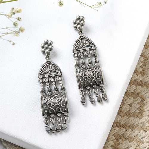 Teejh Mekhala Silver Oxidised Earrings