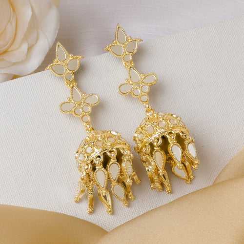 Teejh Fulki Gold Oxidised Earring