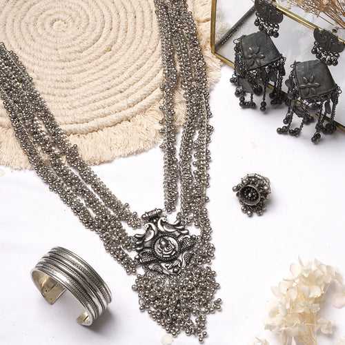 Teejh Parnavi Silver Oxidised Jewelry Gift Set