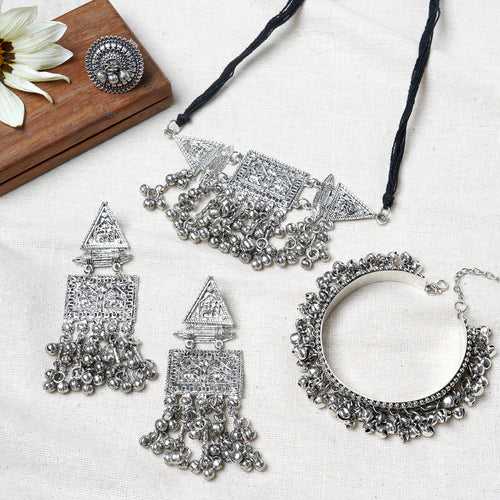 Teejh Anasha Silver Oxidised Jewelry Gift Set