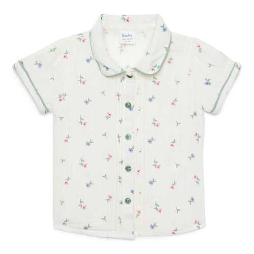 Baby Girls Peter Pan Collar Half Sleeve Top