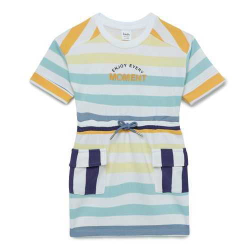 Kid Girls Striped Graphic Dress