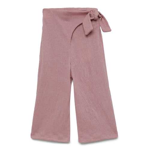 Kids Girls Textured Decorative Full Pant