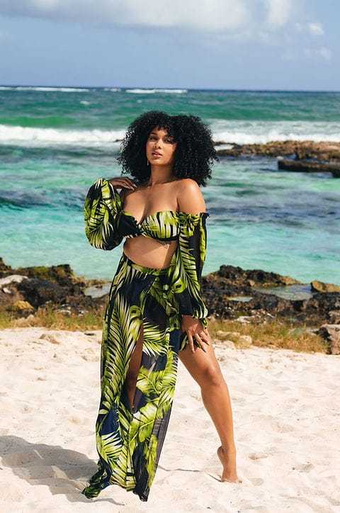 Green Palm Leaves Swimwear