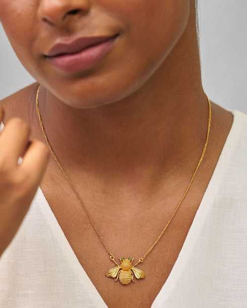 Bee Necklace (with chain) - Gold