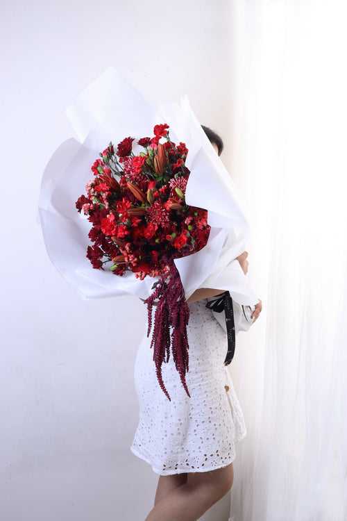 Fiery Passion Exotic Hand Bouquet