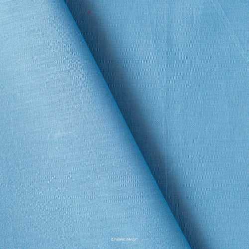 Steel Blue Color Pure Cotton Linen Fabric (Width 52 Inches)