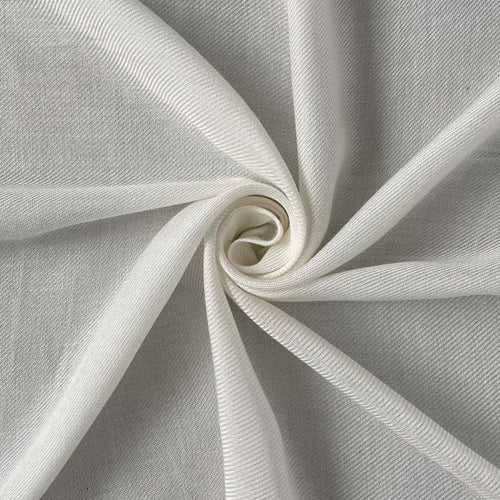 (CUT PIECE) White Dyeable Pure Viscose Rayon Twill Plain Fabric (Width 36 Inches)