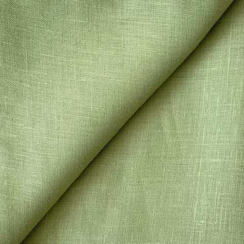 Light Olive Green Plain Premium 60 Lea Pure Linen Shirting Fabric (Width 58 Inches)